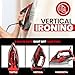 Utopia Home Steam Iron for Clothes - Non-Stick Soleplate - 1800W Clothes Iron With Auto-Off Safety Feature - Adjustable Thermostat Control, Variable Steam Control, Self-Clean, 8 Feet Cord (Black/Red)