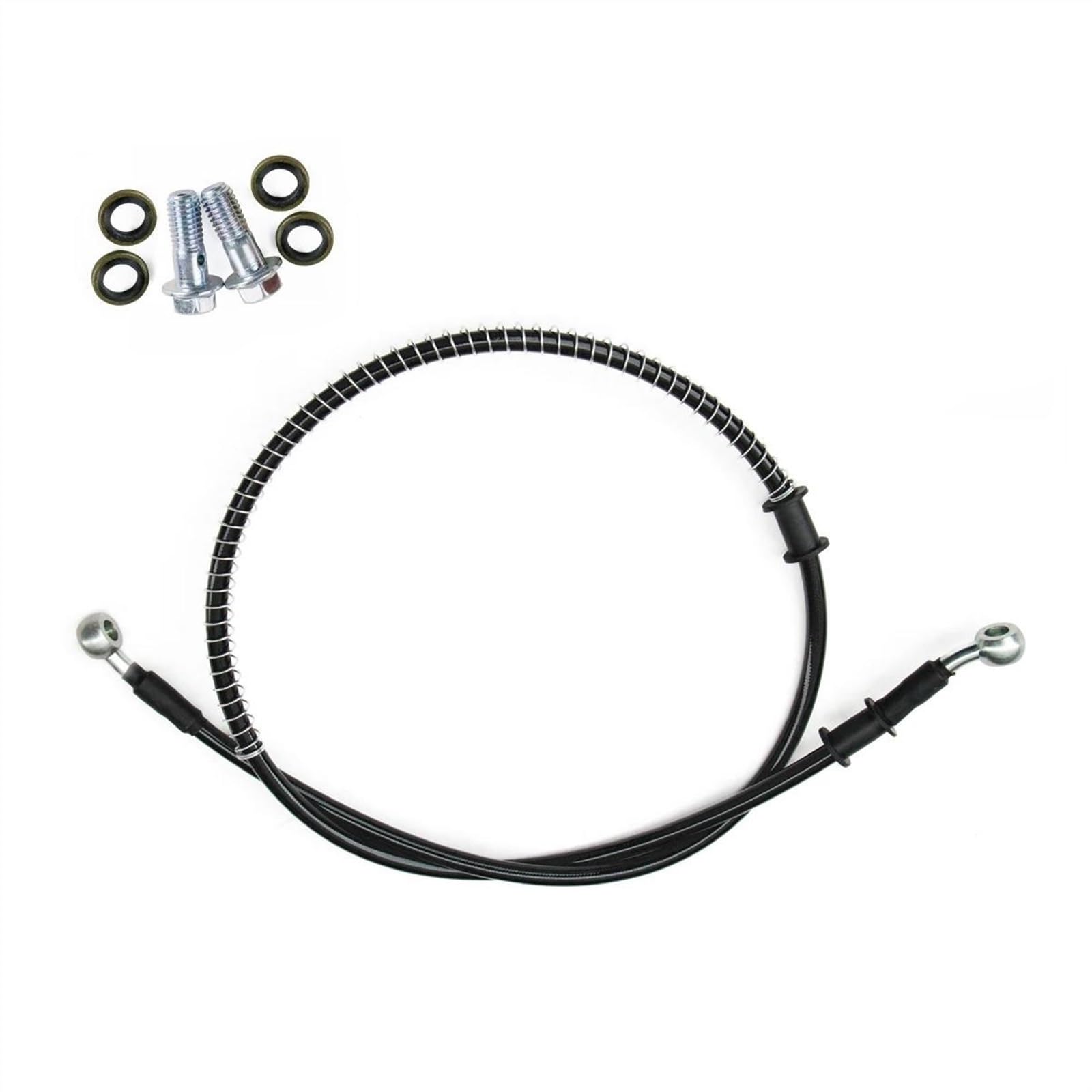 Ksxzw Black- Silver Motorbike Part 2200Mm/220Cm M10 28 Degree 0 Motorcycle Hydraulic Brake Lines Motorbike Accessories