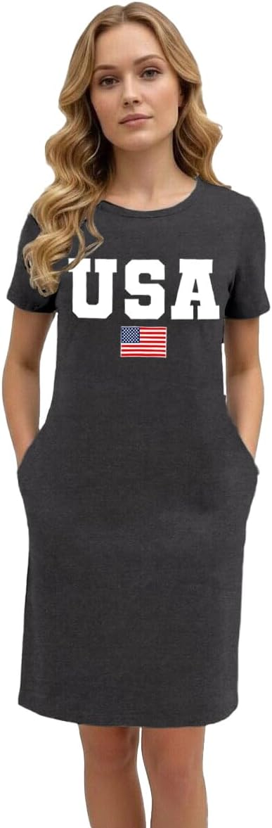 Mommy and Me Dresses with Pockets Mom Daughter Matching Patriotic Dress 4th of July Gifts for Mother and Kids