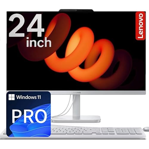 Lenovo NEW 24" IPS FHD All-in-One Desktop Computer for Home & Office - 16GB RAM - 256GB SSD - 3-Side Thin bezels - Intel 4-Cores - Wired Keyboard & Mouse - Wi-Fi 6 & Bluetooth 5.2 - Windows 11 Pro