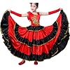 Flamenco-Tanzrock Lang – Traditioneller Spanischer Rock, Plissiert, Elegant