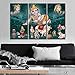 TUMOVO 3 Panel God Bal Krishna Pictures Wall Decor Lord Radha Krishna Canvas Paintings Bedroom Decor Wall Art Hindu God Ganesha Modern Home Decor Posters and Prints Framed Ready to Hang (36