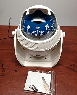 Marine Boat Nautical Sport White Lighted Compass with Bracket Visible LUBER LINE