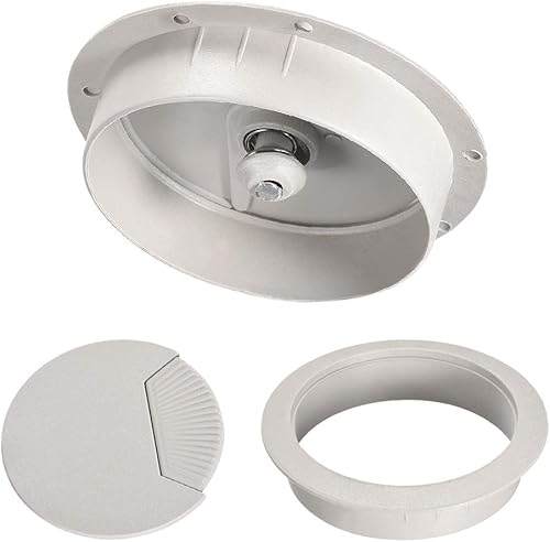 Miniatura 3 de uxcell Cubierta para agujero para cable, 2-38 pulgadas de plástico para escritorio, ojales para oficina, PC, organizador de cables, 5 unidades,