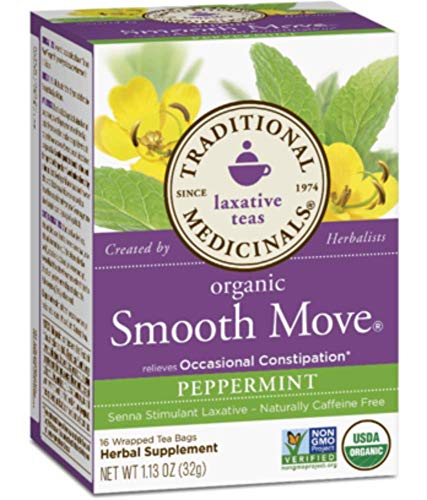Traditional Medicinals Organic Smooth Move Peppermint Tea, 16 Tea BagsÂ  (Pack - 3)
