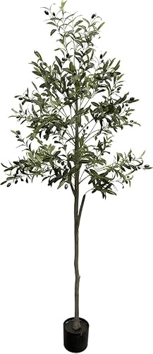 Valyria Home | Olivo Artificial Grande 180 cm – Planta Artificial Realista con Aceitunas – Árbol Artificial Frutal Decorativo para Hogar y Oficina – Árbol de Plástico