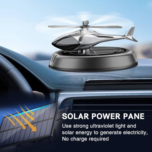 Image of Car Air Freshener, Solar Energy Rotating Car Airplane Aromatherapy Diffuser Automotive Interior Accessories with Plant Extract Air Fresh Perfume Flakes
