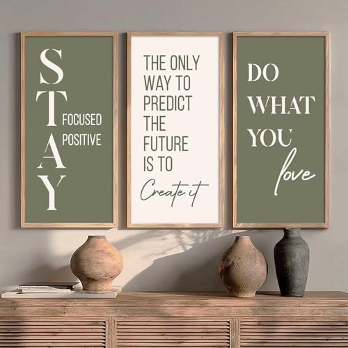 Image of kotart - Quotes Wall Decor Paintings | Quotes Wall Decor Poster With Frames | Wall Hanging Paintings For Office Living Room Bedroom | Motivational Quotes Poster With Frame Set of 3 (13x25 inch, F)