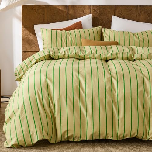 Merryword Striped Duvet Cover Set Queen Size - 100% Cotton