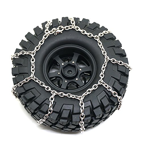 AXspeed 4 Stücke Metall Anti-Skid Schneeketten Reifen Ketten Für 1/10 TRX-4 trx4 Crawler