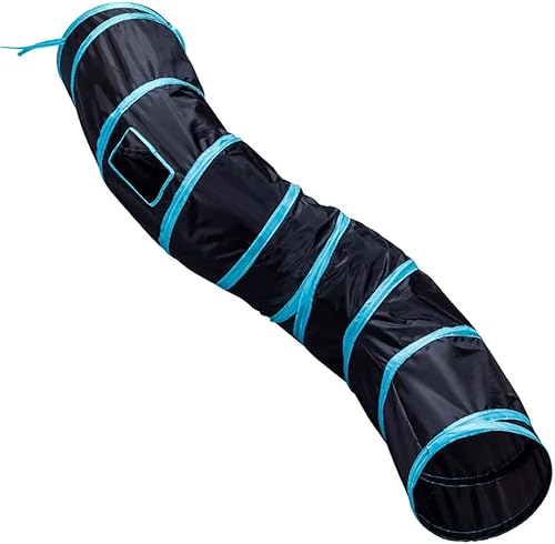 Alnicov Tubo de túnel para gatos, túneles en forma de S, 9.8 x 38.2 in, plegable, extensible, tienda de campaña para jugar, juguete interactivo,