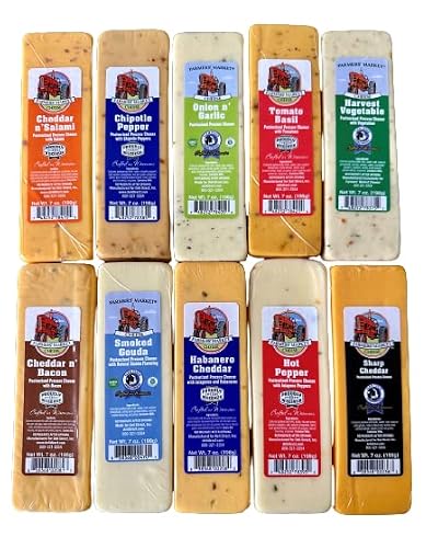 Deli Direct Farmers' Market Wisconsin Specialty Cheese Blocks Sampler - 7Oz 10 Pack Bundle #TOP2