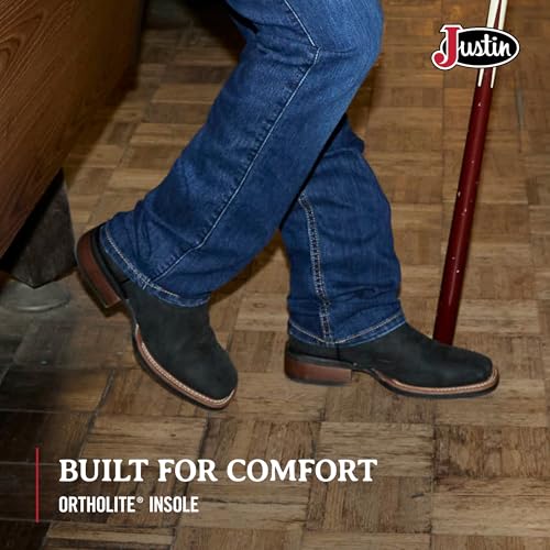 Justin Show Stopper 11” Western Boots for Men - Frontier Collection - Square Toe Leather Men’s Cowboy Boots with Comfort Footbed, Non Slip Outsole4