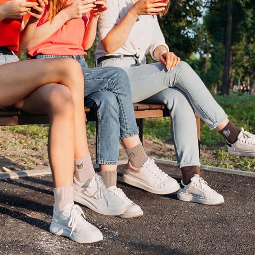 Image of Eurzom 10 Pairs Socks Womens Crew Elastic Ankle Length Cotton Socks Aesthetic Cute Lightweight Low Cut Gifts for Women