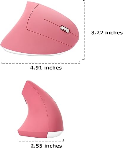 Miniatura 5 de Ratón inalámbrico ergonómico vertical Ergo de alta presión, óptico, ligero, luz LED inalámbrica, lindo mouse inalámbrico para computadora portátil,