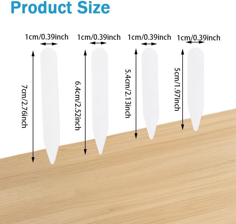 200 Pcs Collar Stays for Men's Dress Shirts, Plastic Invisible Shirt Collar Inserts, 4 Sizes (2"/2.1"/2.5"/2.8") Thicker & Bend-Resistant for Business Casual Wear