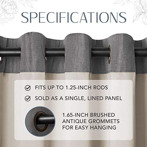 Elrene Home Fashions 26865874716 Room Darkening Grommet Window Curtain Drape Panel, 52" x 95", Gray, 52"x95" - Image 4