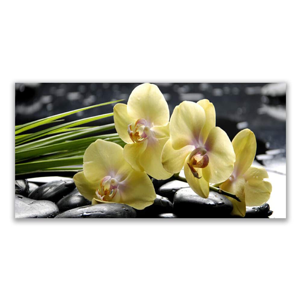 Tableau Fleurs Impression sur Verre Trempé 120x60cm Tulup Déco