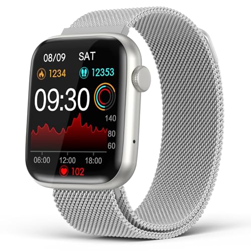 EarlySincere Smart Watch for Men Women, 1.9'' HD Full Touch Screen Fitness Tracker, IP67 Waterproof Smartwatch with Heart Rate, Blood Oxygen, Sleep Monitor for Android and iPhone
