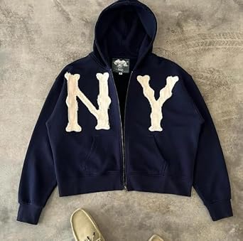 Dynict Unisex Letter Embroidery Trendy Hoodies Zip Up Casual Overszie Colorful Y2K Hip Hop Streetwear Harajuku Jacket