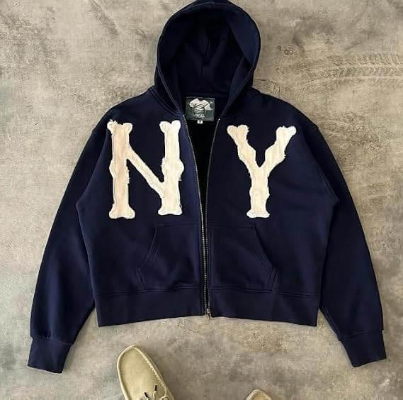 Dynict Unisex Letter Embroidery Trendy Hoodies Zip Up Casual Overszie Colorful Y2K Hip Hop Streetwear Harajuku Jacket