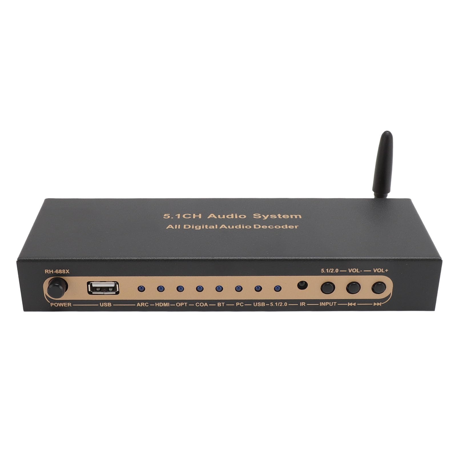 5.1-Kanal-Sound-Decoder, Digitale AC3 DTS LPCM HDCD PCM-Dekodierung, Unterstützt 4K HD Multimedia Interface 2.0b mit 5.0 USB-Wiedergabe, für Heimkino 360 PC Auto (EU-Stecker)