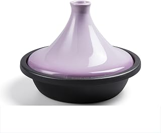 Tagine Cast Iron Enamel Crock Pot Ceramic Tajine Pot Moroccan for Gas Induction Cookers Tangine for Home Restaurants(27cm - purple)