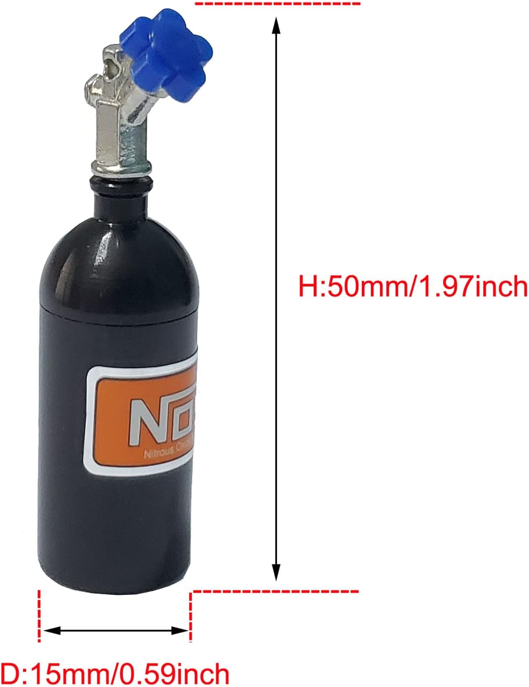 2Pcs RC Simulation Decoration NOS Nitrogen Bottle for 1/10 RC TRX4 Axial SCX10 90046 Redcat GEN7 gen8 D90 TF2 Tamiya CC01 HSP Rock Crawler (Black)