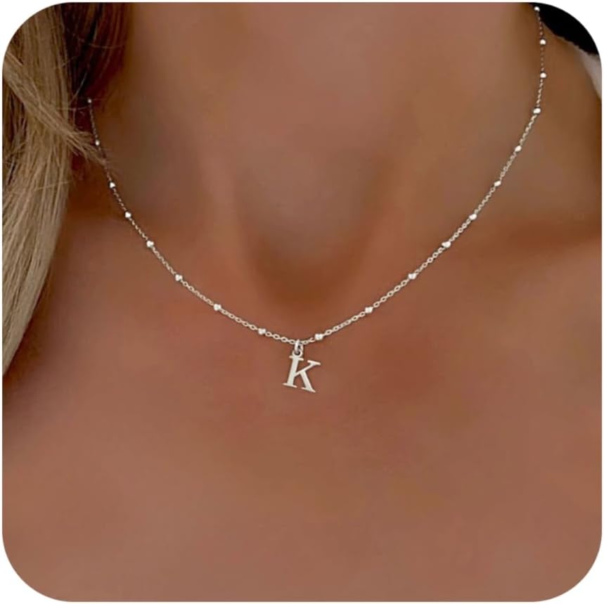 Collares con iniciales para mujer, delicado colgante de A-Z, collar con dije de letra, collares con nombre personalizados para mujer, regalo de joyería de moda