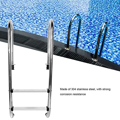 Escalera para piscina de dos peldaños acero inoxidable antideslizante miniatura 4