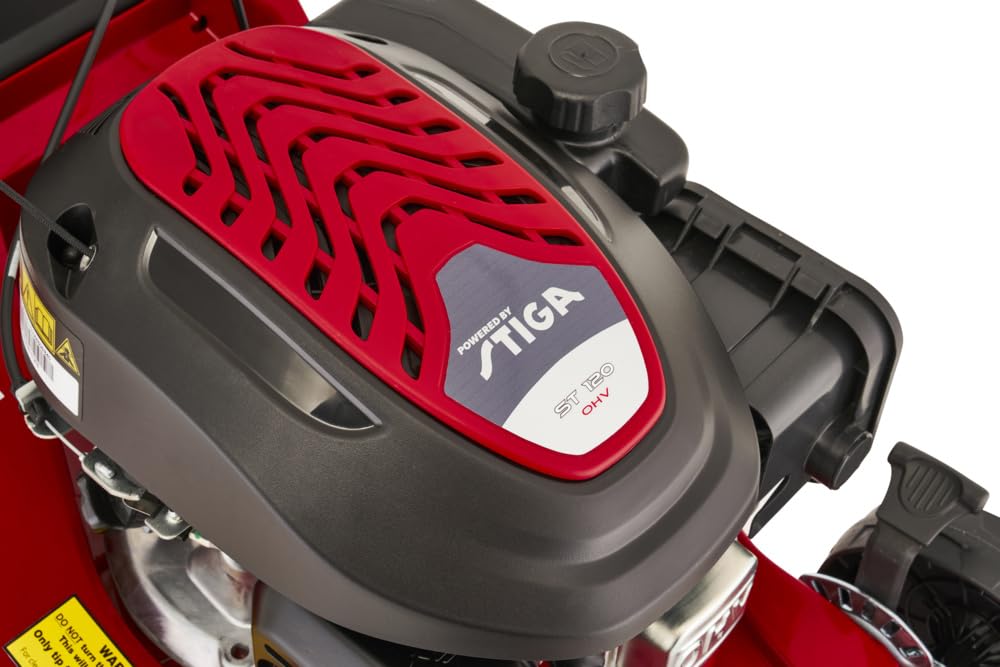 Mountfield SP41 - Cortacésped de Gasolina, Motor STIGA de 123 CC, Ancho de Corte de 39 cm, autopropulsado, Cubierta de Polipropileno a Prueba de óxido, colector de césped de 40 L, Altura Ajustable de