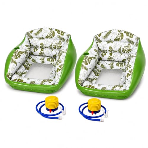 Fauteuil de piscine gonflable 3-en-1 confortable pour adulte avec porte-gobelet