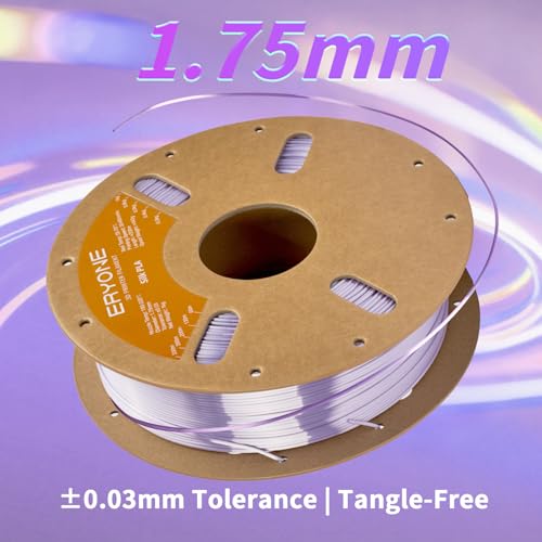 Image of ERYONE Silk PLA Filament for 3D Printer 1.75mm + /- 0.03mm, Shiny Filament 1kg (2.1lbs) /Spool, Taro Purple