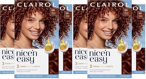 Clairol Nice'n Easy Permanent Hair Dye, 5R Medium Auburn Hair