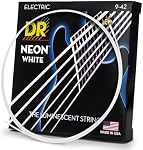 DR Strings Handmade Strings NWE-9 HIDEF NEON WHITE Colored Electric Guitar Strings: Light 942, 9-42