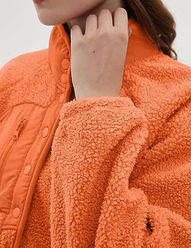 AMEBELLE Women's Cropped Fuzzy Fleece Jacket Lightweight Lined Winter Casual Warm Sherpa Jacket Coat Outerwear with Pockets4