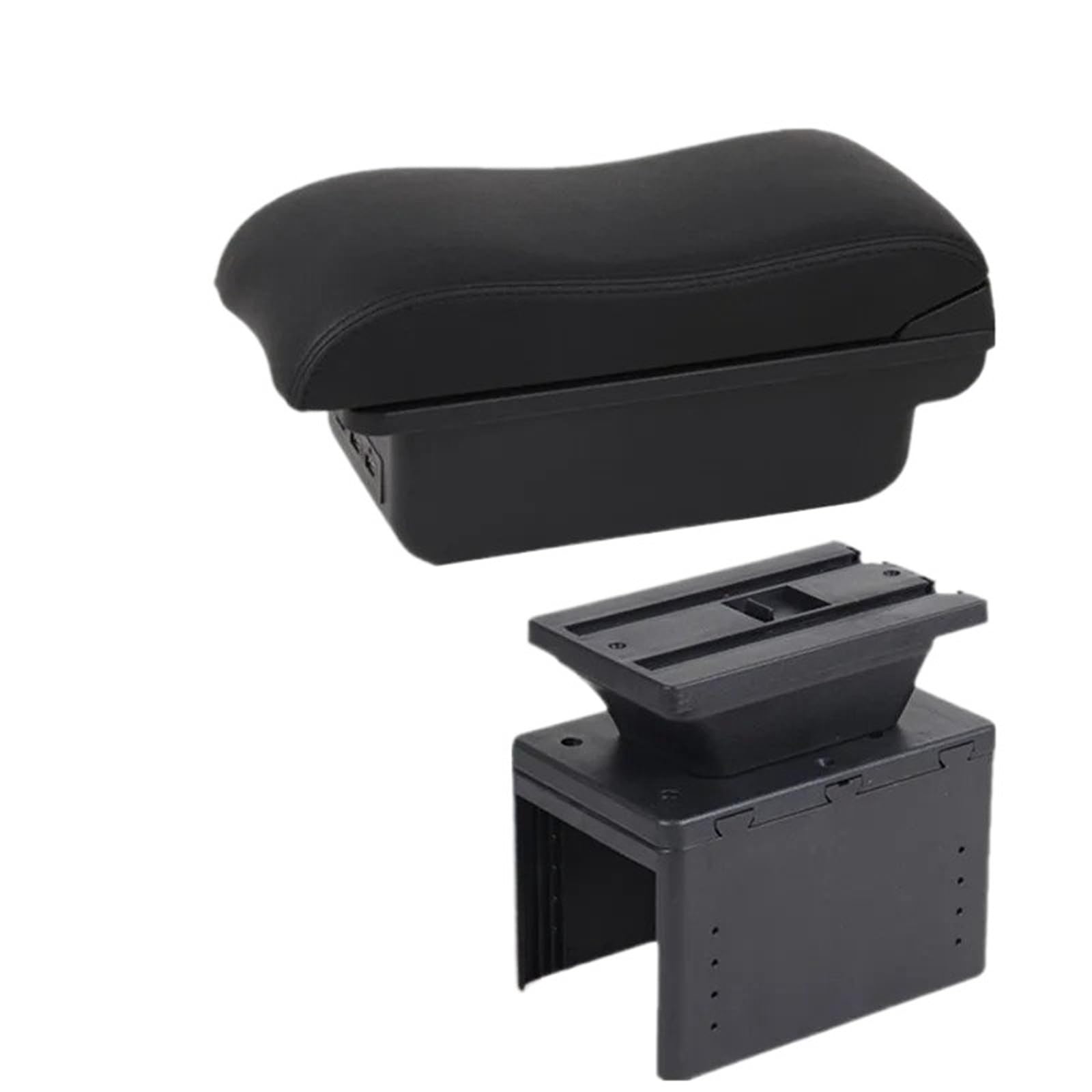 Hguvsjd Armrest Box For Fita For 500L SI Armrest Center Console Storage Box Retrofit Parts Accessories Car Armrests(B Black line 3USB)