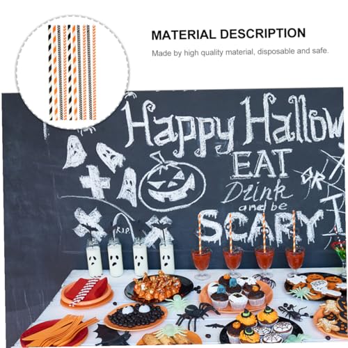 100 pitillos de papel kraft para fiesta de Halloween miniatura 3