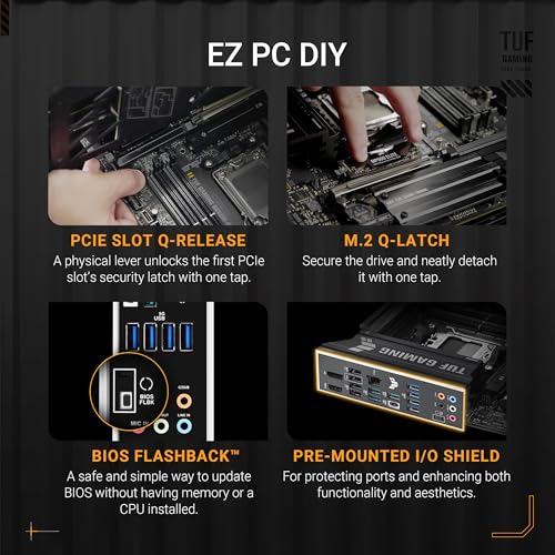 TUF Gaming B850M-Plus, Scheda Madre AMD mATX, 14+2+1 Fasi di Alimentazione, Slot DDR5, PCIe 5.0 Ready, 3 slot M.2, Ethernet Realtek 2,5 GB, USB-C da 20 Gbps, BIOS Flashback e Aura Sync - Scheda madre - Immagine 4