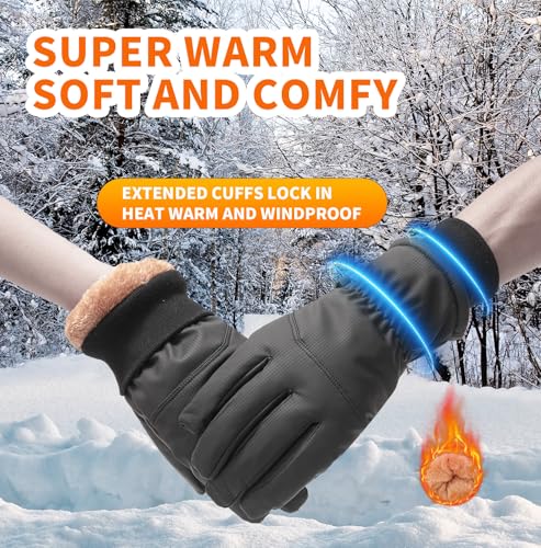Waterproof Winter Gloves for Men Warm Ant-Slip Touchscreen Ski Snow Cycling Running Cold Weather Long Fleece Lining - Image 3