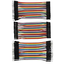 120pcs 10CM 4Inch Multicolored Jumper Wire 40pin Male to Female, 40pin Male to Male, 40pin Female to Female Breadboard Jumper Wires Ribbon Cables Kit