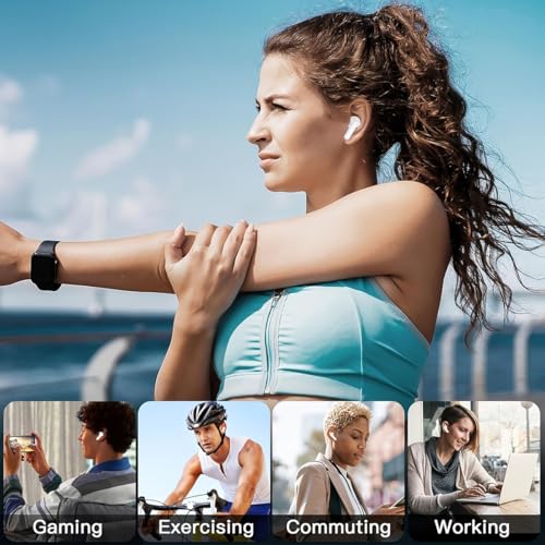 Auriculares Inalámbricos Bluetooth, In Ear Auriculares Bluetooth 5.4 con 4 ENC Cancelacion Ruido HD Mic, 56H Cascos Inalambricos con Graves, IPX7 Impermeable Deportes Audifonos para iPhone iOS Android