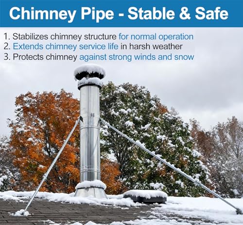 Soporte de techo de chimenea premium en acero inoxidable duradero de 11.2" 5