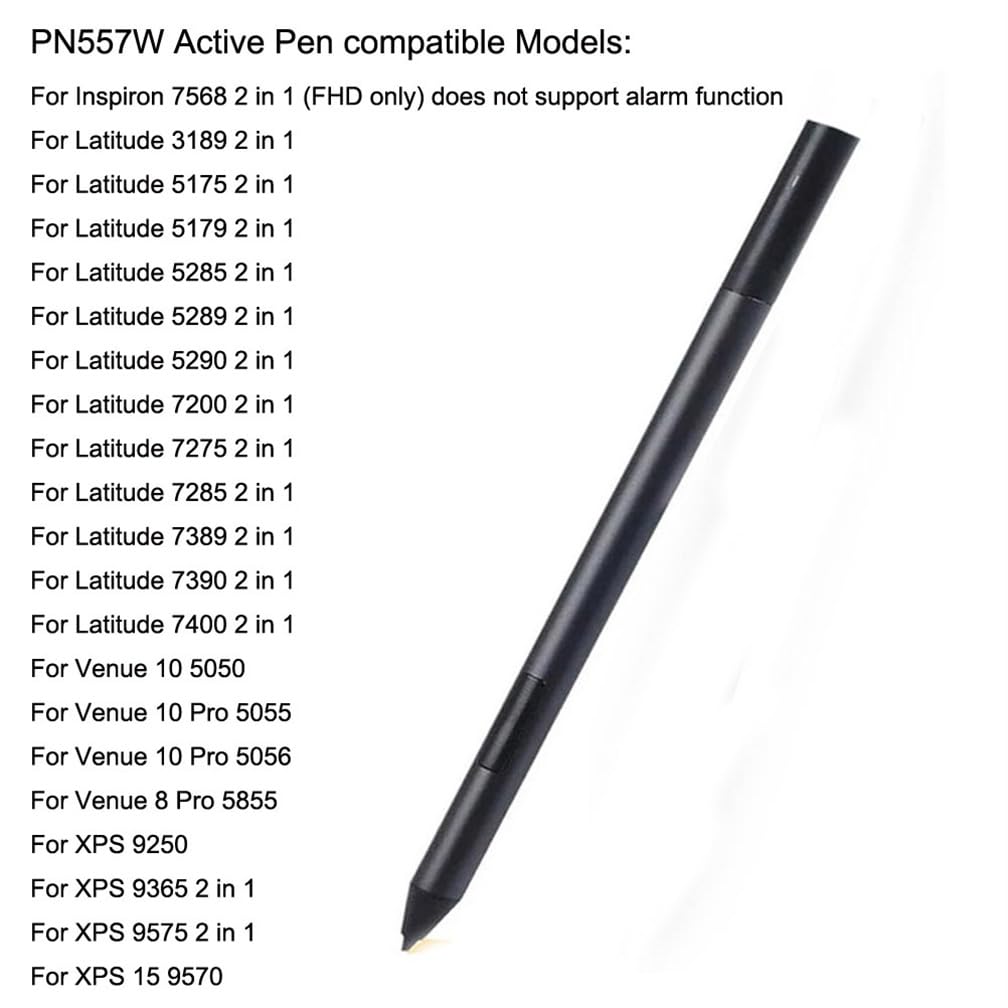 LiLiTokPN557W Active Pen for Dell Latitude 5290 5300 5310 7200 7210 7285  7389 7390 9410 9510 Stylus Pen, for XPS 9365 9575 Venue 10 Pro 055/5 056