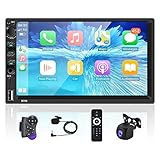 autoradio multimedia 2 din 📟 【 Pantalla de alta resolución de 7 pulgadas】: La dimensión de instalación de este estéreo para automóvil es de 178 mm (W) * 100 mm (H). El reproductor MP5 utiliza una pantalla táctil de alta definición de 7 pulgadas, que es más sensible y precisa al tacto, y admite reproducción de video 1080P. La resolución de la pantalla es 1024 * 600. El receptor de radio Bluetooth para automóvil le brindará una experiencia de visualización de video de alta definición fantástica.