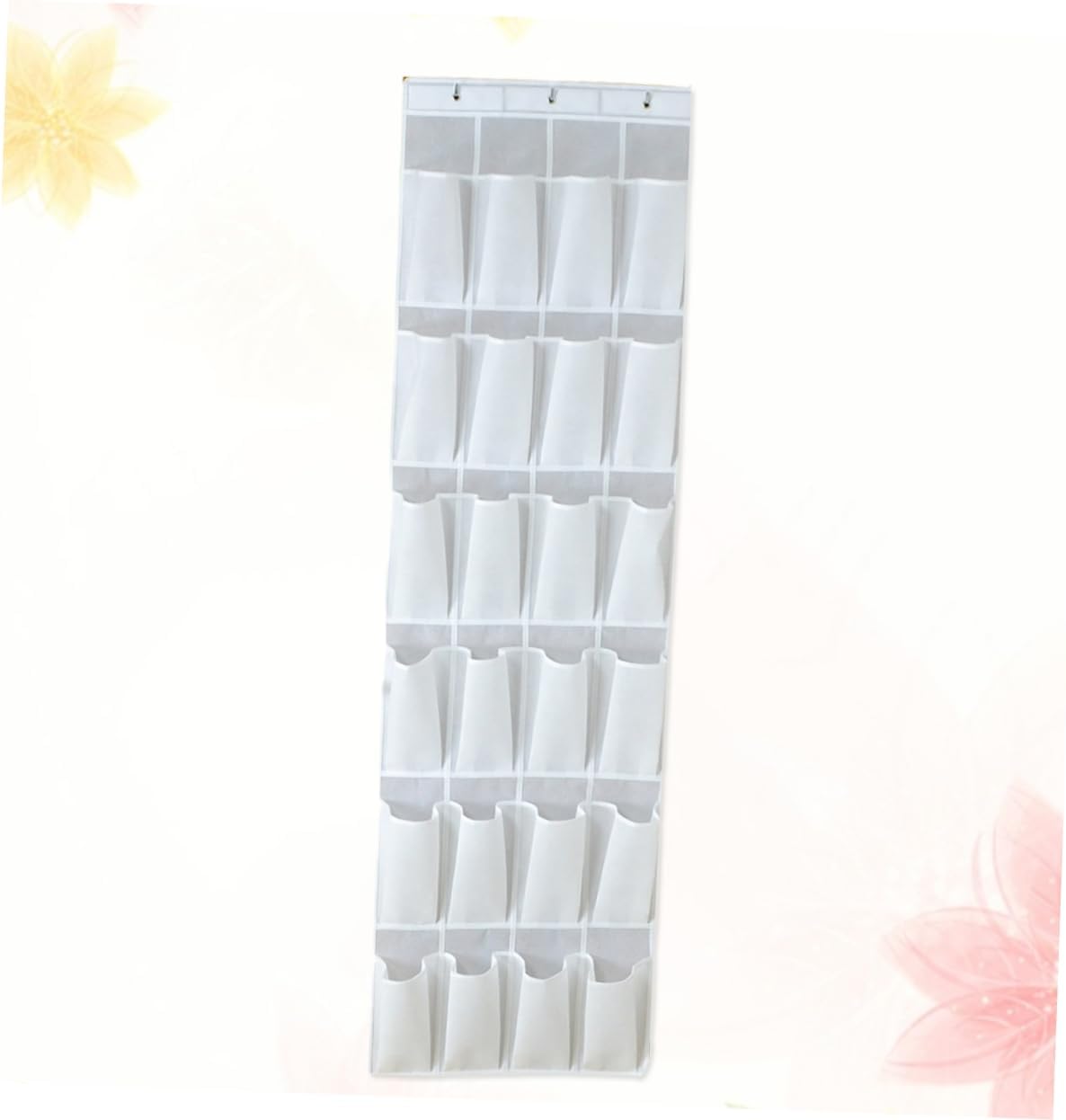 24pcs over The Door Shoe Storage Hanging Bag Practical Organizer for Keys Phones Shoes Sundries White Cloth Design for Home Organization