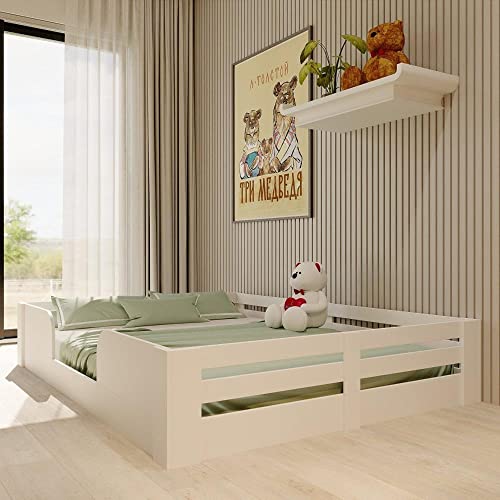 Cama Infantil Montessoriana Casal Liz Branco Perfect Wood