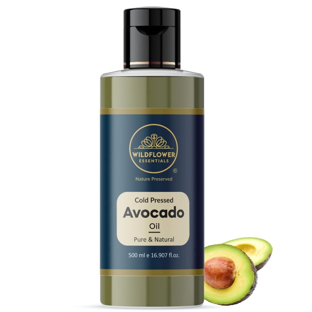 Pure & Natural Avocado Oil Cold Pressed For Mositurizing Skin Face Body Hair Growth Carrier Oil - Rich in Vitamin E 500 ml (Pack of 1)