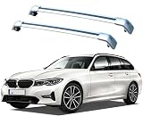 ZFZFC Coche Portaequipajes para BMW 3-Serie, 5-dr Immobilien, 2020-2024 2025 G21, Desmontable Barras Laterales Viaje Carga Transporte Techo Portador Barras Accesorios,B-Silver