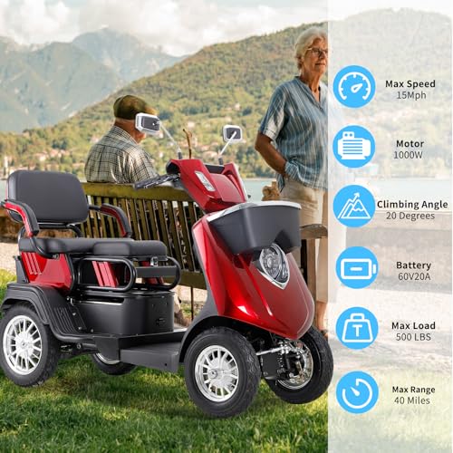 Dvsripa 1000W 2-Seater Mobility Scooter
